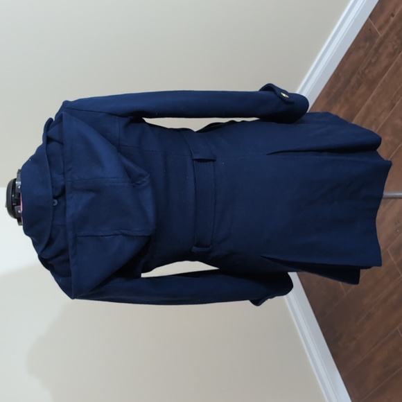 Michael Kors| Sapphire Blue Wool Blend Belated Coat With Pockets - Picture 4 of 15